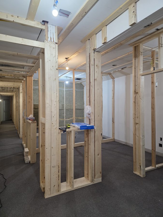 Chinook Glow insulation — service room door frames and ductwork