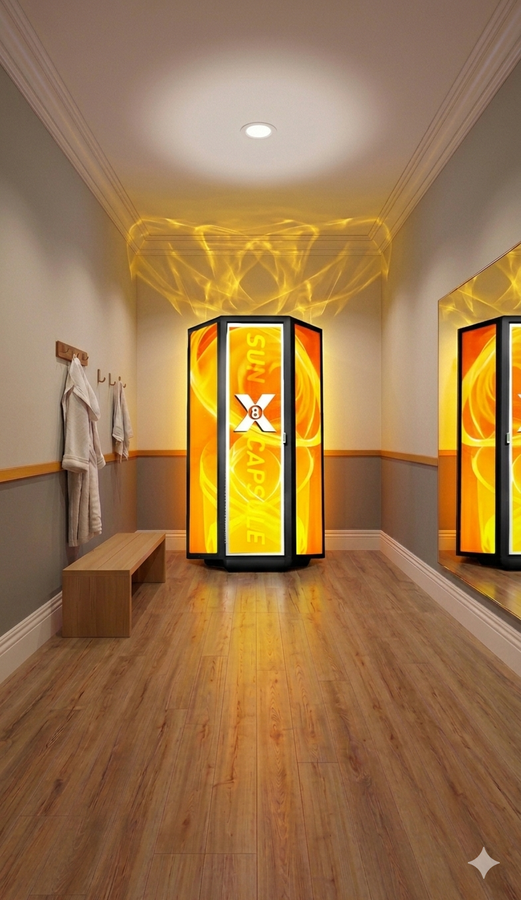 SunCapsule X8 tanning room — Chinook Glow