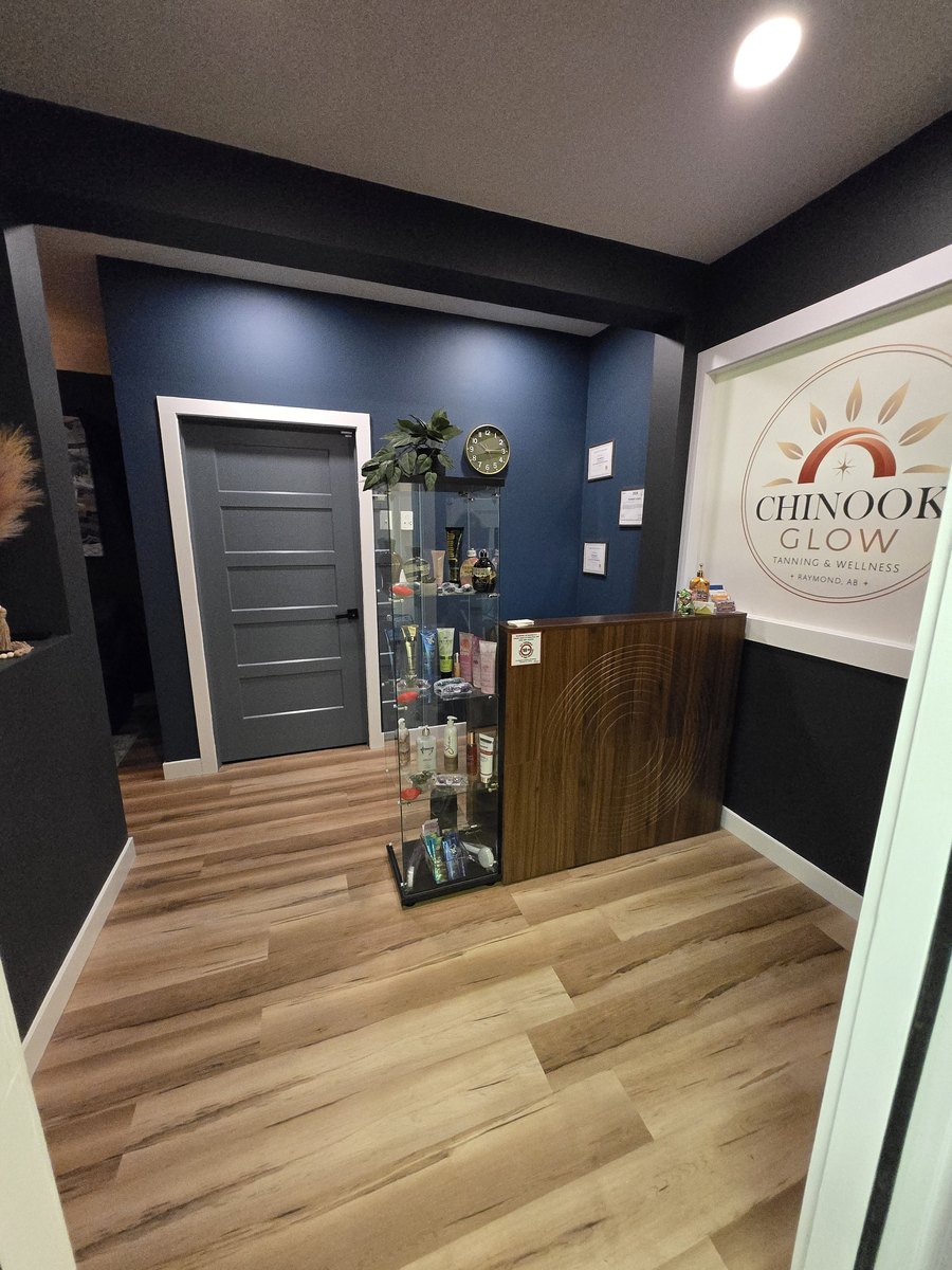 Chinook Glow reception desk and product display