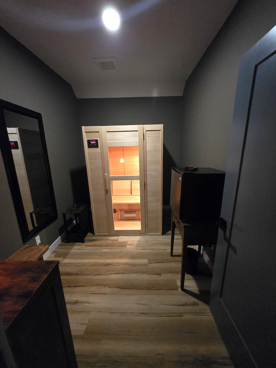 SaunaRay infrared sauna room — Chinook Glow
